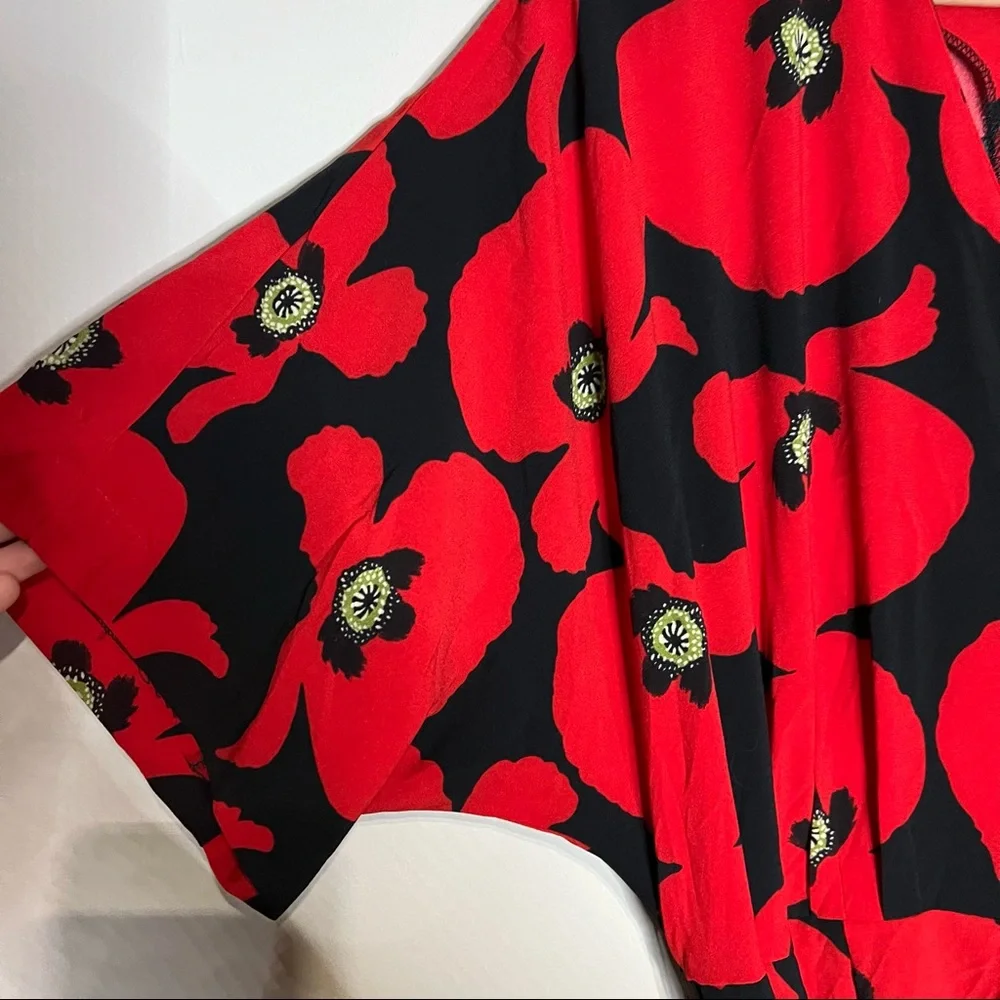 NWT ELOQUII WIDE LEG FLORAL RED JUMPSUIT SIZE 14 - Picture 8 of 12